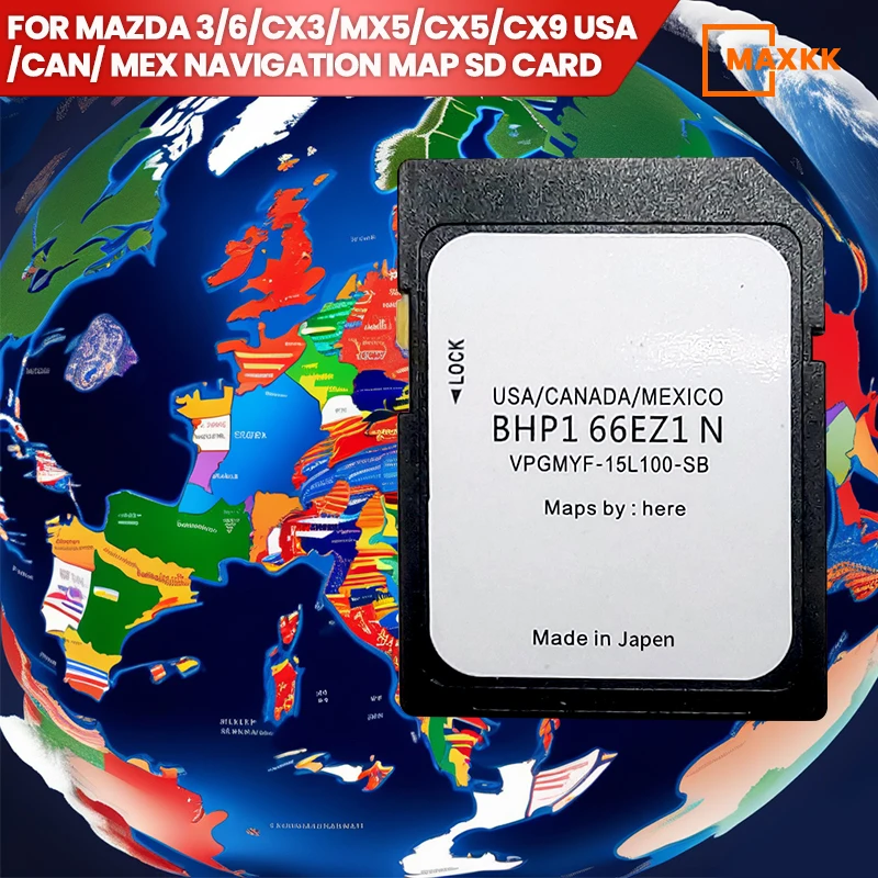 For Mazda Navigation Map SD Card, Compatible with 3/6/CX3/MX5/2016-CX5/CX9, GPS Navigator SD Card North America Map 2023