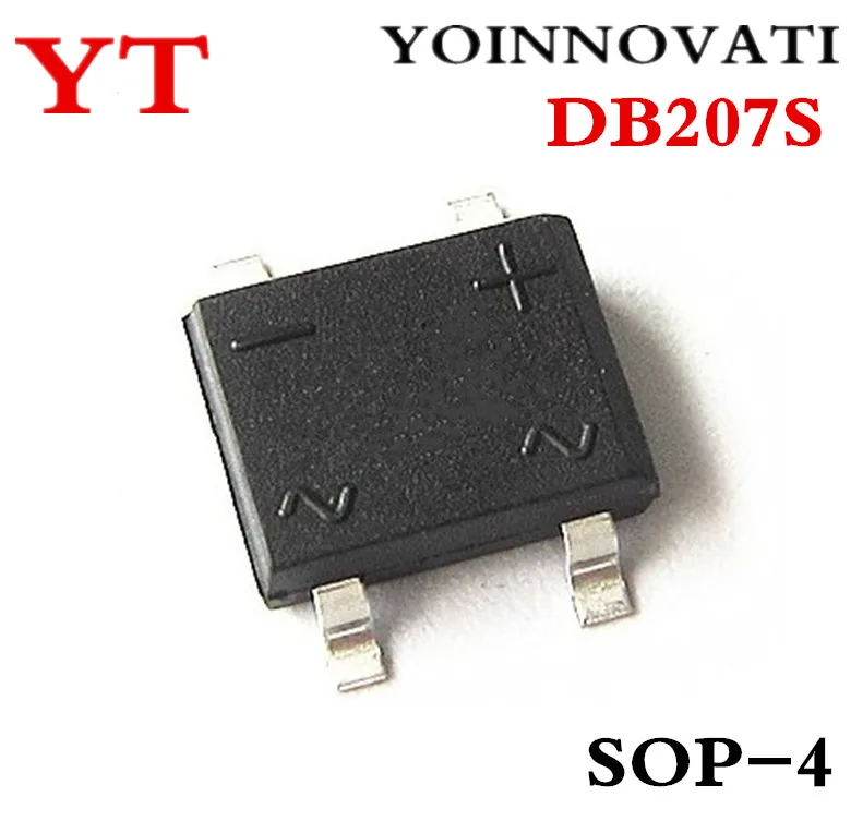 500pcs/lot DB207S DB207 207 SOP-4 2A 1000V Bridge Rectifier Best quality