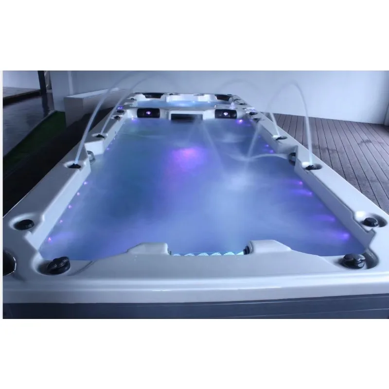 Venta al por mayor, masaje de baño grande independiente, natación inteligente al aire libre, piscina sin fin, bañera de hidromasaje Combo Hydropool Aqua Sport Swim Spa