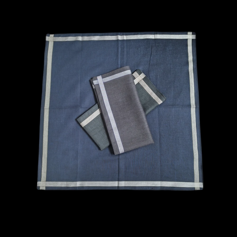 Set di fazzoletti da uomo in raso tinta unita in puro cotone 3 pezzi con rilevamento sottile, asciugamano da tasca, morbido gentiluomo 43 cm/16,9 pollici