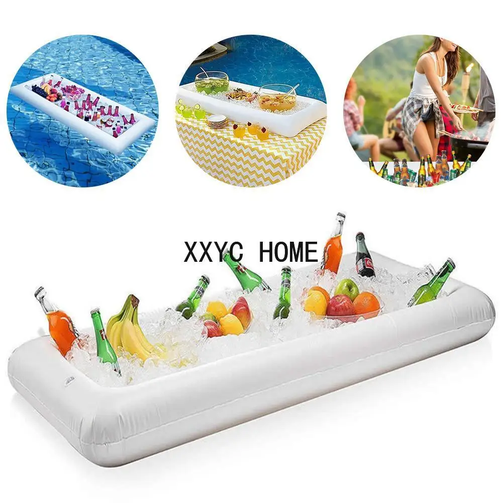 Inflatable Serving Bar Salad Buffet Ice Cooler Picnic Drink Table Party Camping 130*50*13cm