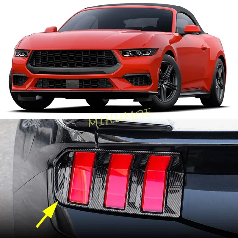 

ABS Carbon Fiber Car Taillight Cover Rear Tail Light Lamp Decoration Cover For Ford Mustang 2024 2025 2026 Exterior Accessories