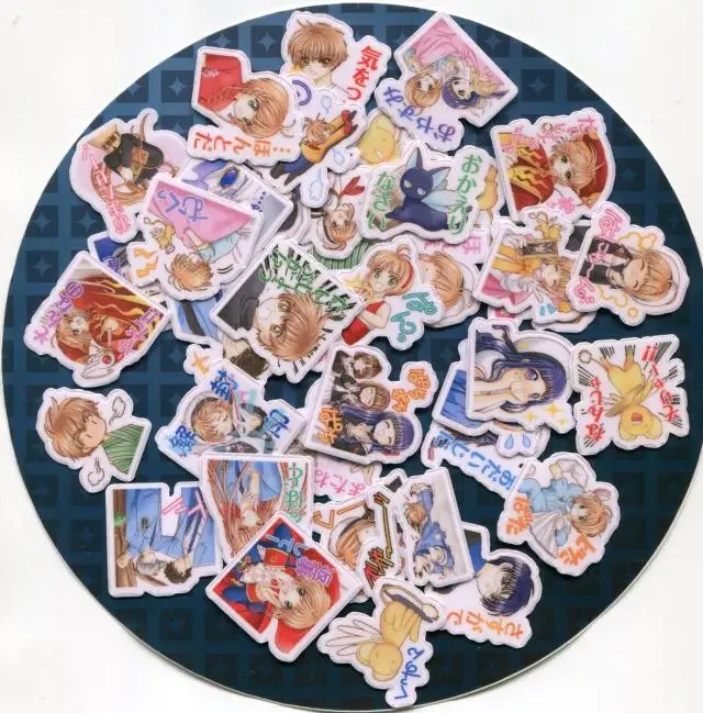 40 قطعة بطاقة ساكورا 2-3 سنتيمتر ملصق لطيف ذاتي الصنع Z625