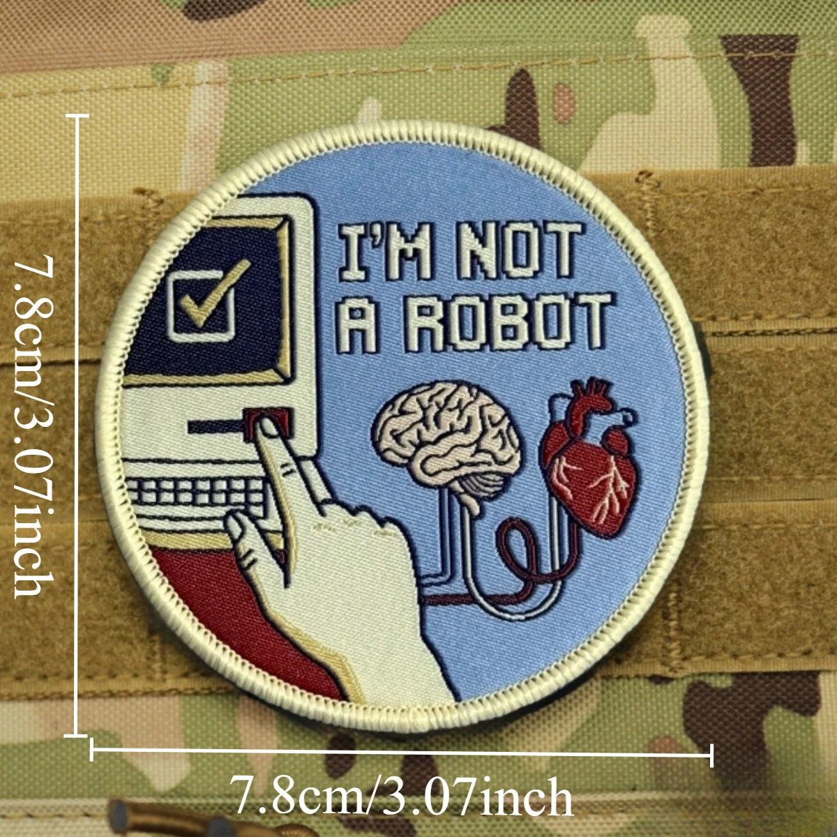 Parche táctico bordado No Soy un Robot – Velcro para airsoft - imagen 2