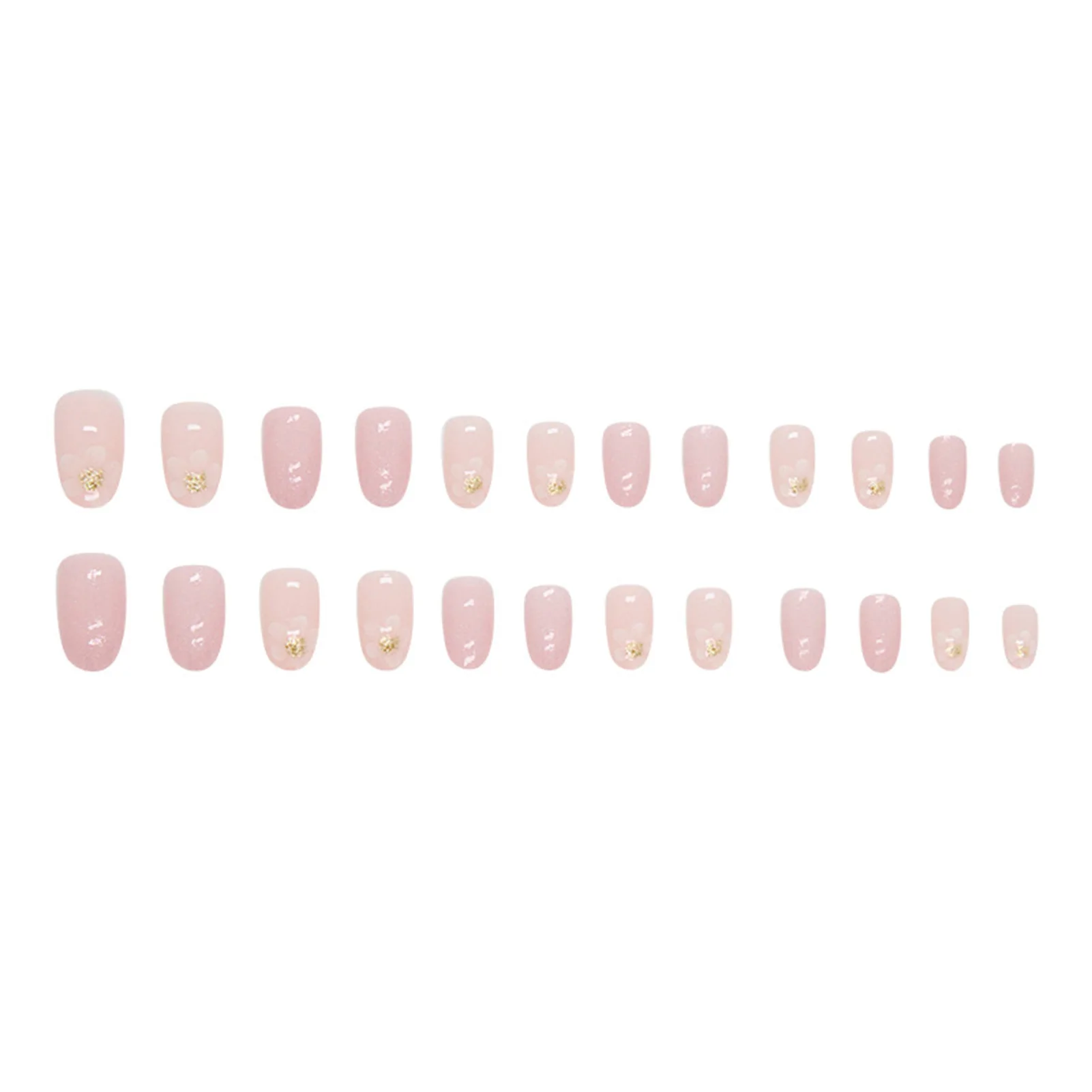 Woman Flower Press-on Nail Gentle Pink White Flower Resin Artificial Nail for Hand Decoration Nail Art