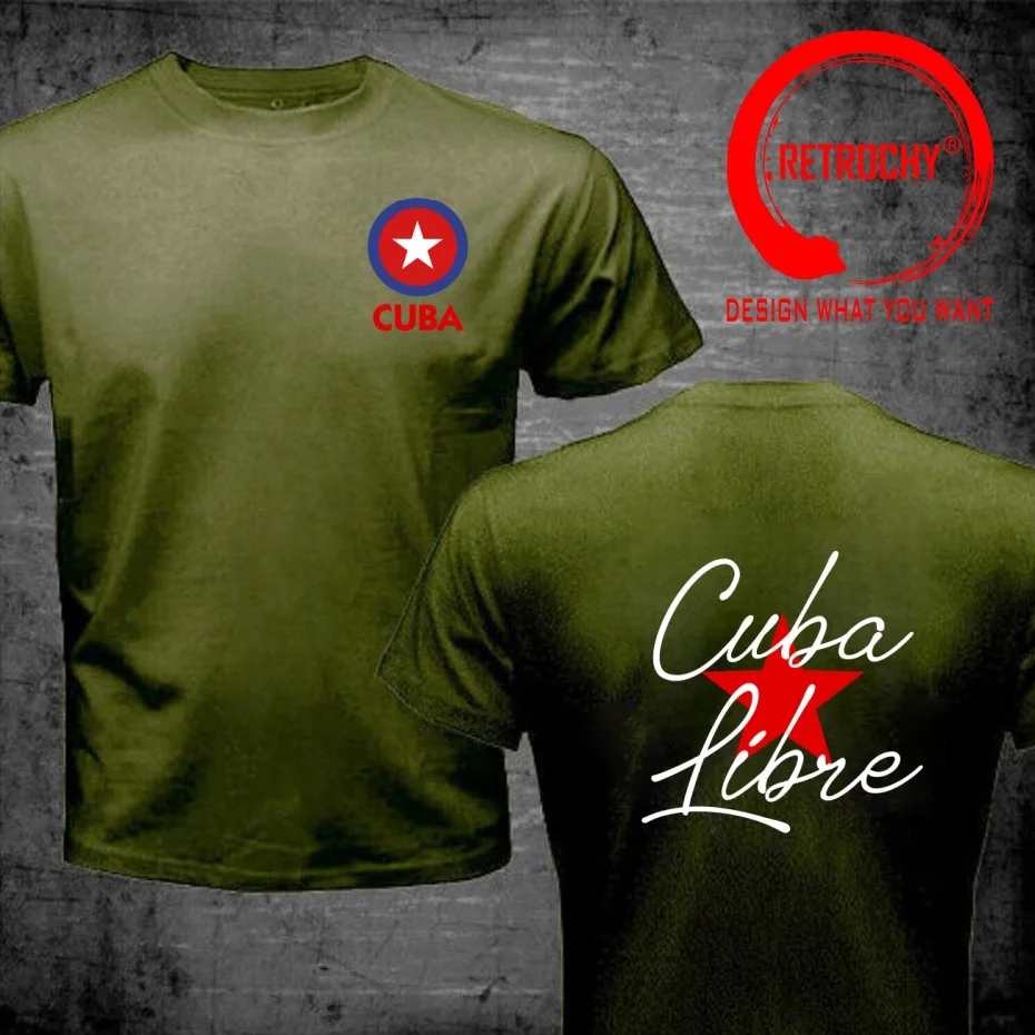 Funny Design Cuba Libre - Cuba - Fidel Castro - Habana - Ché  Shirt Men Fashion Trendy Casual Clothing Stylish Tops Tee Shirt