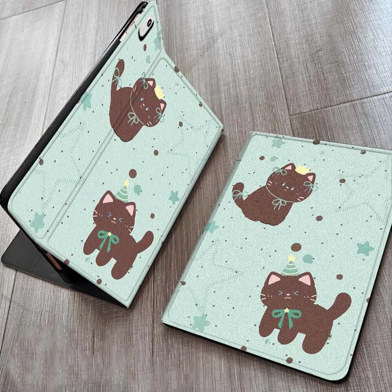 

Cute Brown Cat Pattern For iPad Pro 7 8 9 Gen 2 11 13 5th 6th 10th 11th M5 M4 12.9 10.9 10.2 Inch 2024 2025 Tablet Case