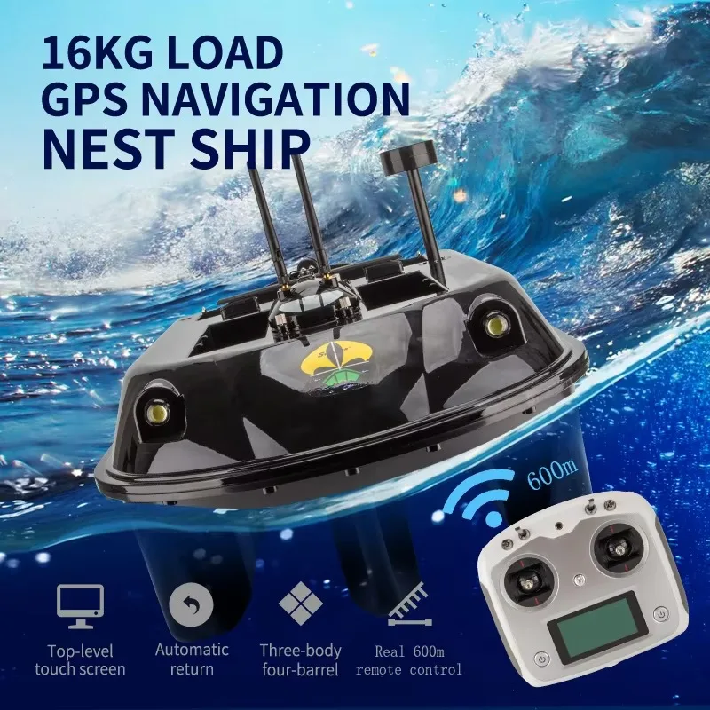 B603 8kg Load Carp Fishing Rc Bait Boat with GPS Sonar 600m Remote Control & 5000mAh Battery
