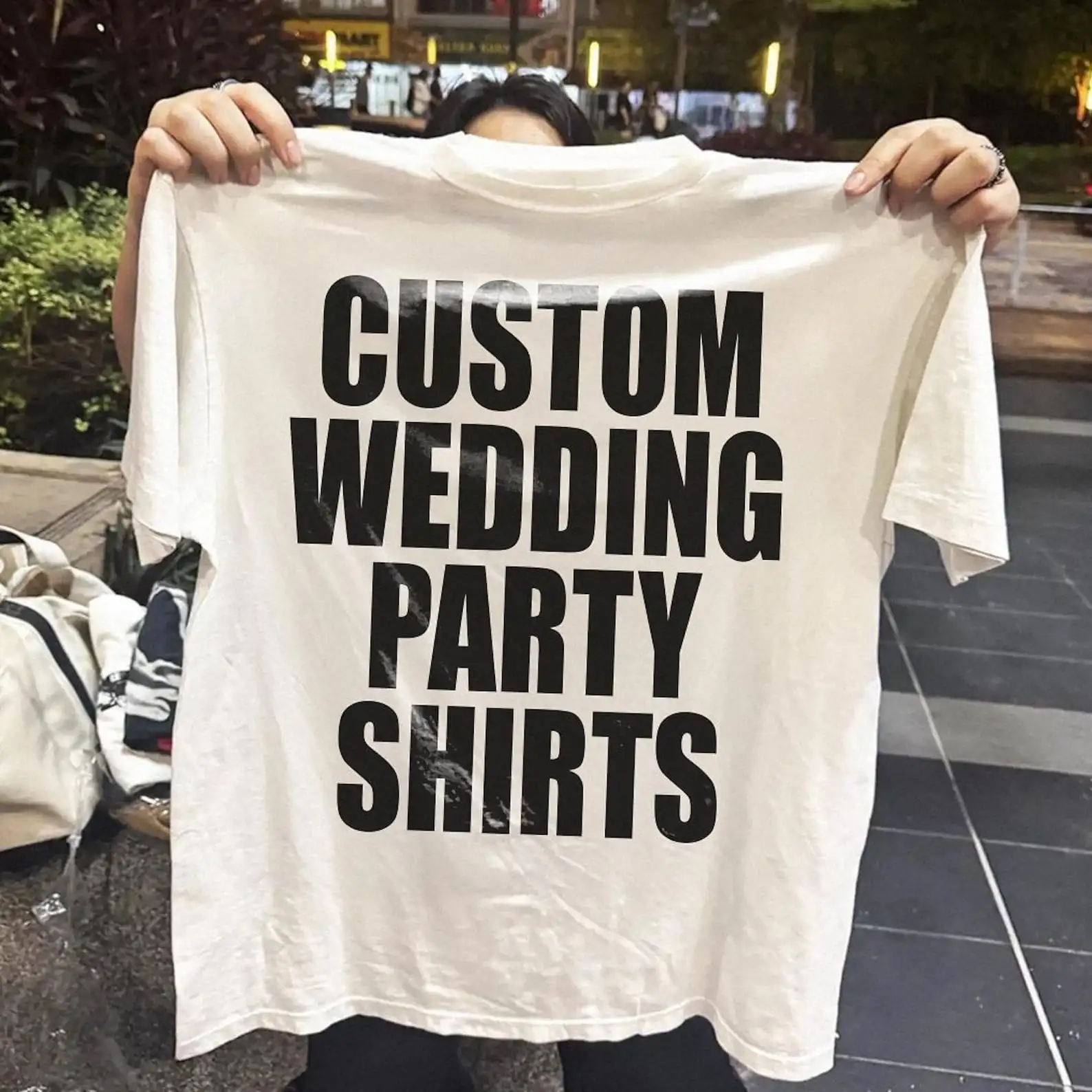 

Custom Wedding Party T-Shirts Unisex Your Design Here Logo Photo Name Cotton Tee Personalized Bachelorette Bachelor Party Gifts