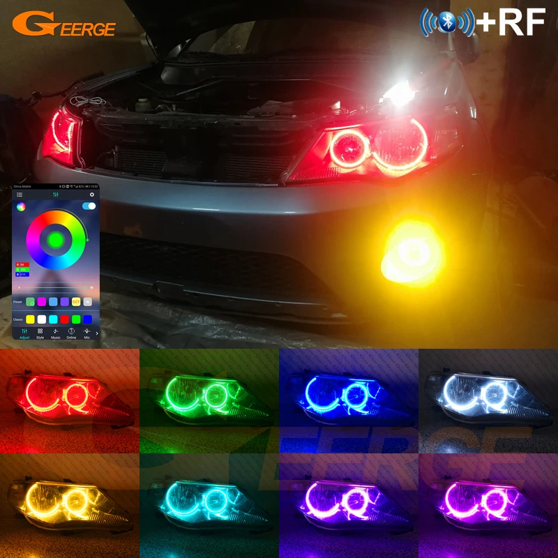 

For Mitsubishi Outlander II 2006 2007 2008 2009 - 2012 Bluetooth APP Ultra Bright Multi Color RGB LED Angel Eyes Kit Halo Rings