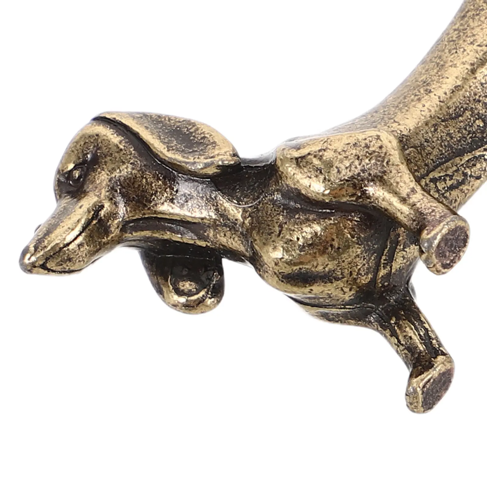 2Pcs Brass Dog Statue Lifelike Golden Metal Dog Sculpture Tabletop Decor Living Room Office Bookshelf Desk Ornament Brass Animal