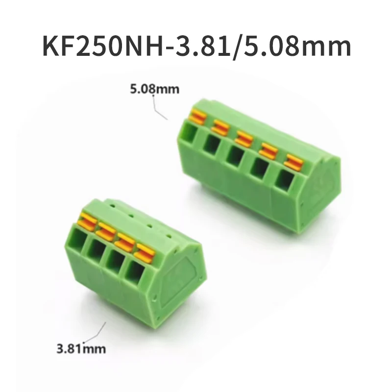 (1 Piece) KF250NH Spring Press PCB Slant Terminal Block 3.81mm 5.08mm Double Row Pin SPTA 2P 3P 4P ~ 12P 250NH