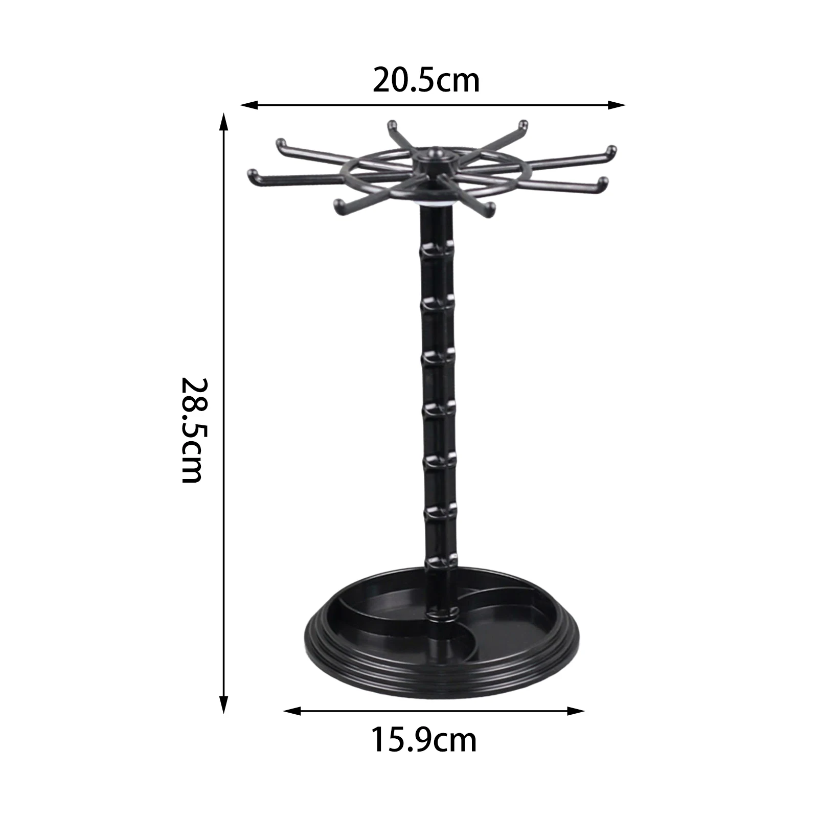 Necklace Holder with Tray Hanger Rotation Jewelry Storage Stand Jewelry Holder for Bracelets Pendants Rings Hairband Vanity