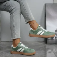 Lightweight Comfortable Sneakers for Women Fashion Striped Lace Up Sports Shoes Woman Casual Breathable Green Sneakers Plus Size - Image 4