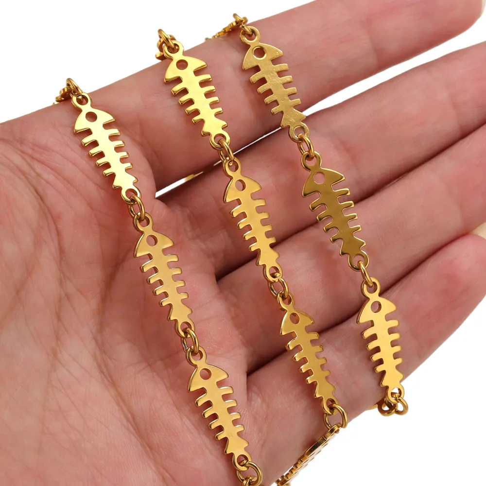 1meter Stainless Steel Sea Turtle Fishbone Chains For Jewelry Making Ocean Beach Jewelry Chain Handmade Material Components