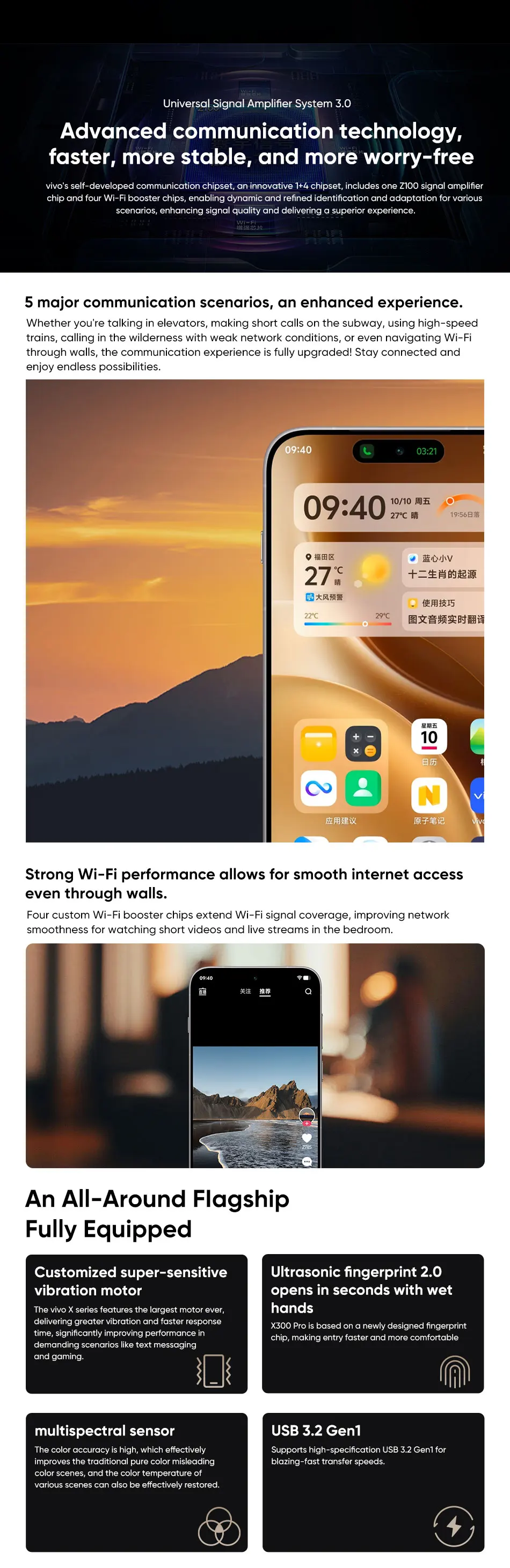 Vivo X300 Pro 5G smartphone android MediaTek Dimensity 9500 6.78” AMOLED 120hz 6510mAh 90W superCharge 50MP OIS NFC OTA