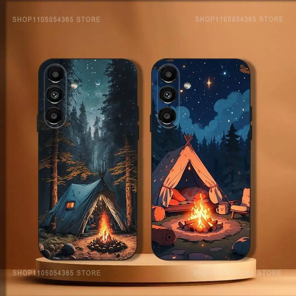 

Outdoor Campings Phone Case For Samsung Galaxy A20,A21s,A22,A31,A32,A52,A53,A72,73,A80 Soft Black Cover