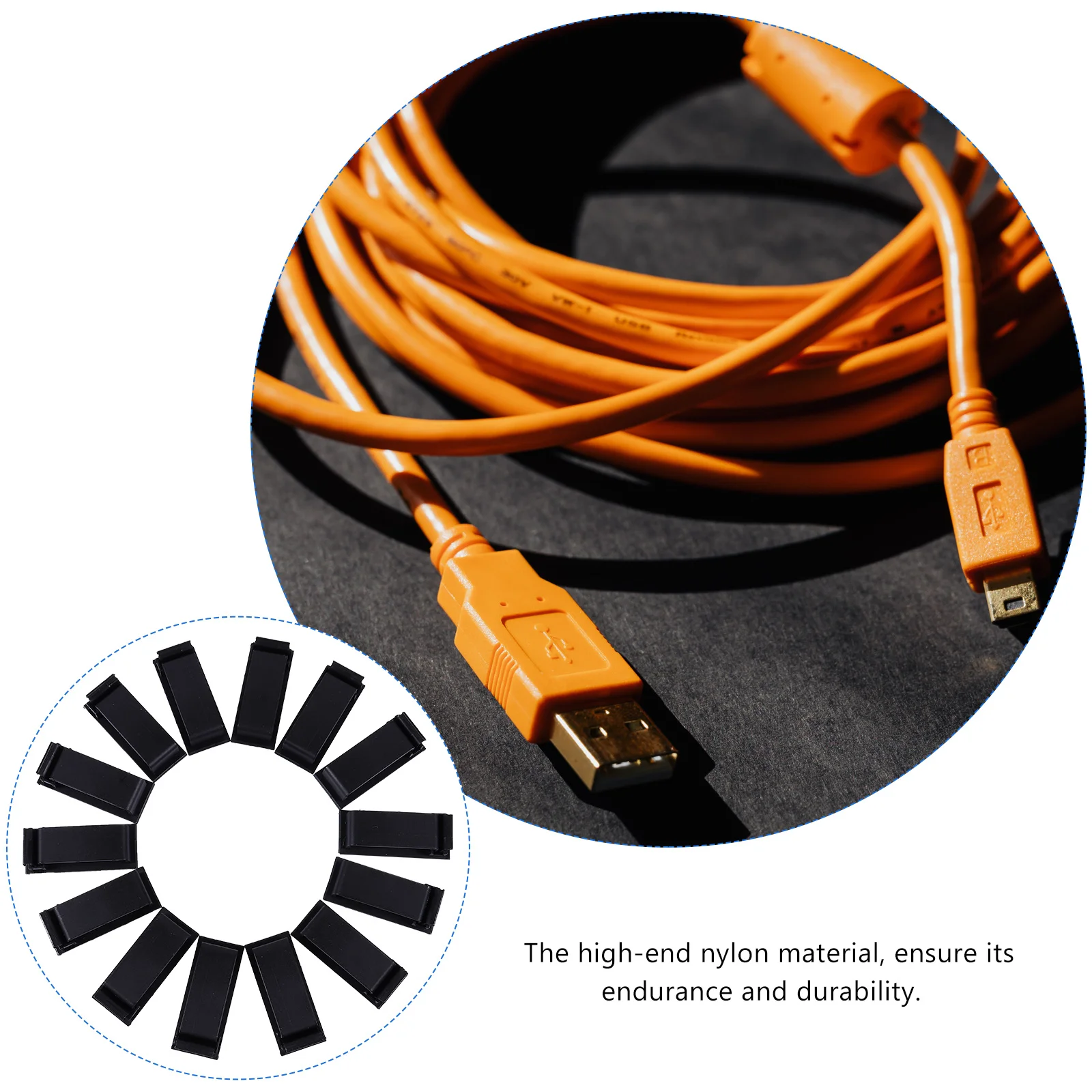 20pcs Self-Adhesive Cable Nylon Cord Management Clips For Home Office Wire Organizer Adhesive Cable Clips Cord Holder