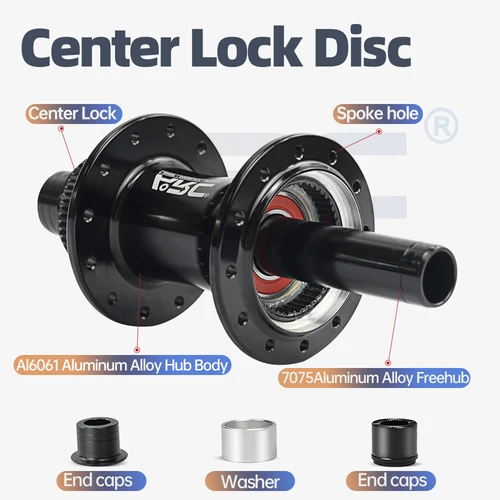 Imagen 2 del producto Buje de freno de disco de arco para carretera, delantero, 12x100mm, trasero, 12x142mm, bloqueo central, cubo de rodamiento sellado, 4 trinquetes para HG 8-11V / Sram XDR, 12 velocidades