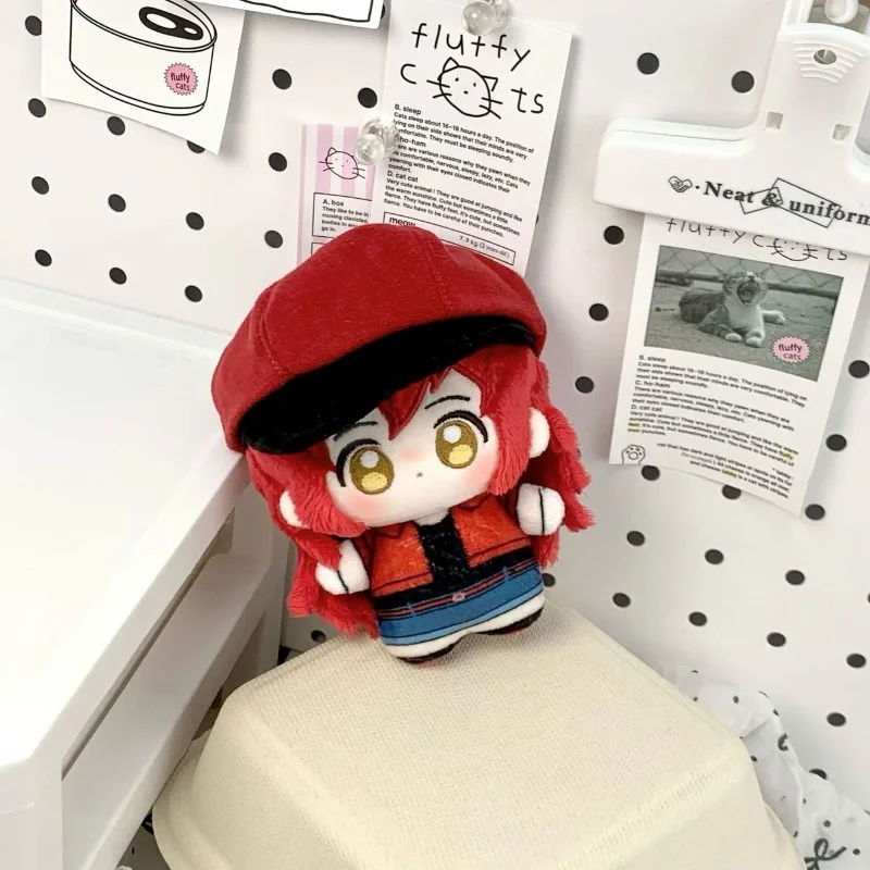Cells At Work Red Blood Cell 10cm Cotton Doll Plush Keychain Anime Character Stuffed Pendant Toy Game Merch Gift for Anime Fans