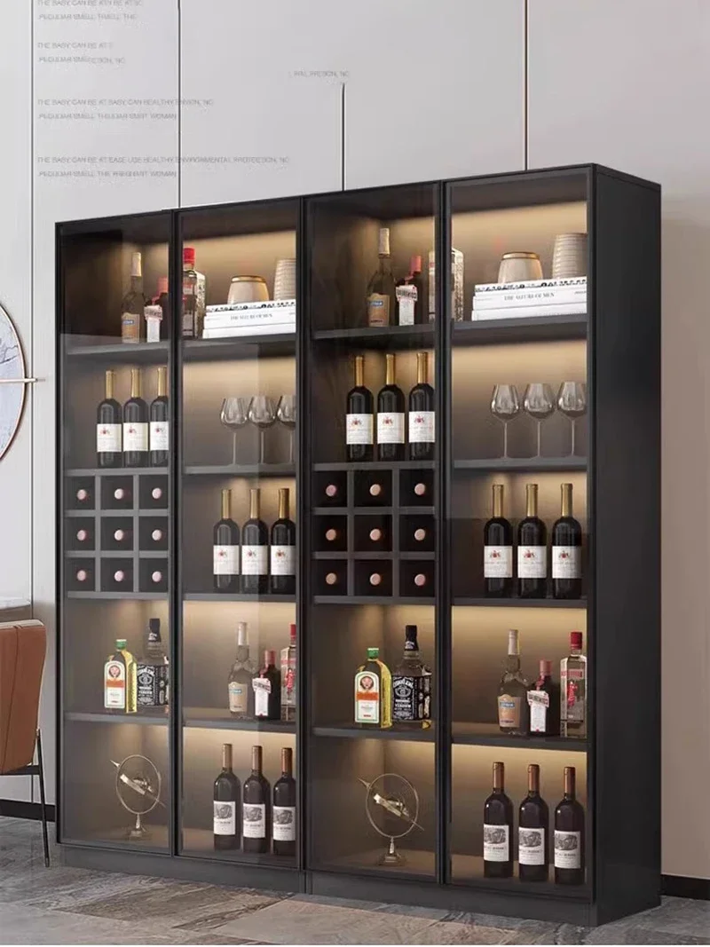 Profession Exhibition Wine Cabinet Glass Door Storage Collect Wine Cabinet Model Display Case Study Vitrinas Bar Furniture LVWC