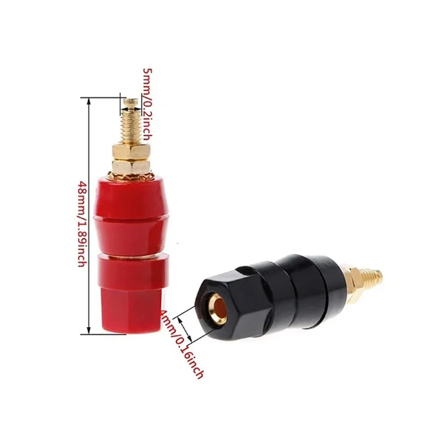 Zinc alloy gold-plated M5*50 terminal block 5mm speaker socket 4mm banana socket hexagonal audio amplifier