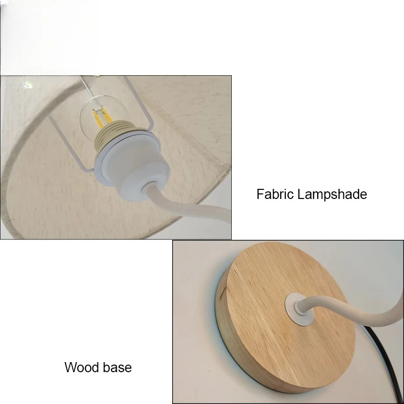 Residential solid wood cloth decorative light bedroom bedside simple night light desk