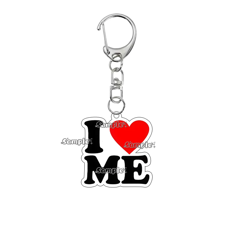 Creative I LOVE MY EX Gf Alcohol MONDAY Hot Dads Slogan Acrylic Keychain Letter Peripheral Couple Pendant Gifts for Friends Toy view 3