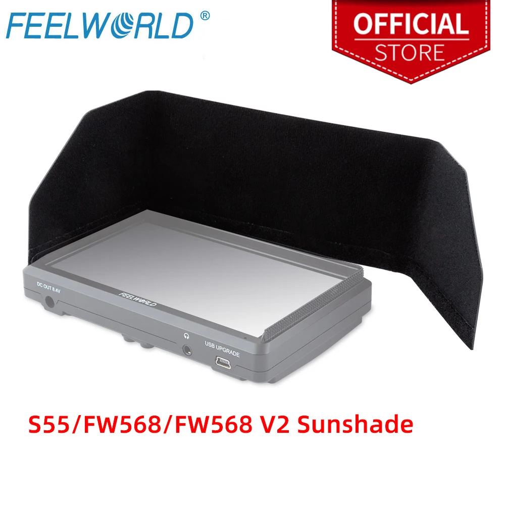 FEELWORLD S55 FW568 FW568 V2 Sunshade Portable Sunhood Light Weight Flexible Installation for 5.5 Inch Camera DSLR Field Monitor