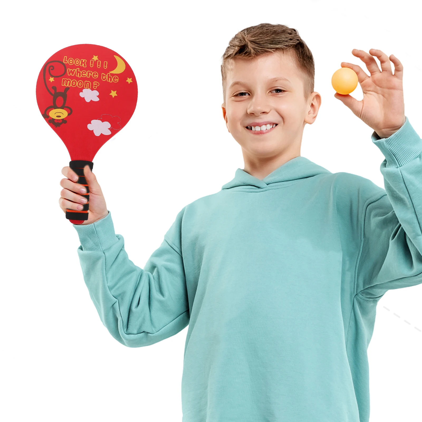 

2pcs Wooden Table Tennis Rackets Set Kids Outdoor Lightweight Durable Smooth Bezels Parent Child Game Beginners
