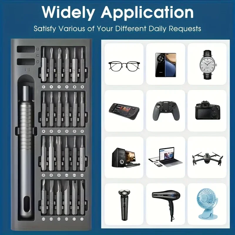 Set de Destornilladores de Precisión 25 en 1, Cabezales Magnéticos Hexagonales y Planos para iPhone, PC, Reloj, Cámara y Gafas 5