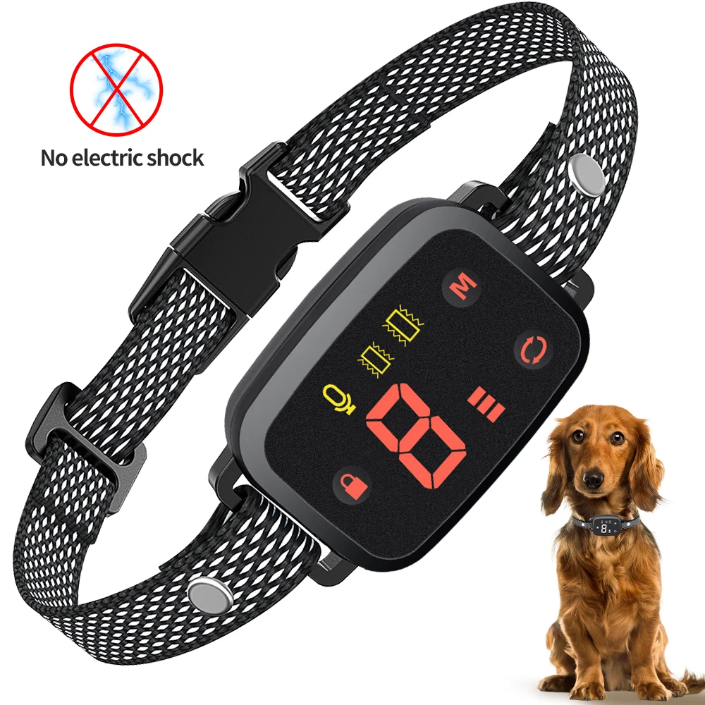 Smart Automatic Anti Barking Dog Collar HD Digital Display Dual Vibration Mode Rechargeable Bark Stopper Stop Barking Collar