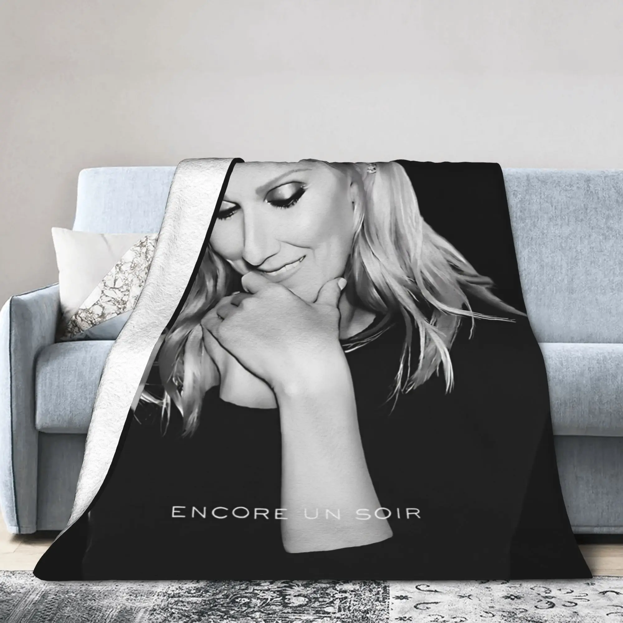 Celines Dion 2026 Paris Tour Blankets Fleece Decoration Music Ultra-Soft Throw Blankets for Home Couch Plush Thin Quilt