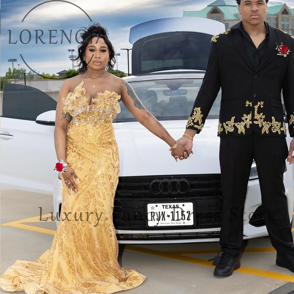 

Sexy Flower Crystal Prom Dresses 2025 Strapless Mermaid Wedding Party Gowns Customized Sleeveless vestidos largos fiesta
