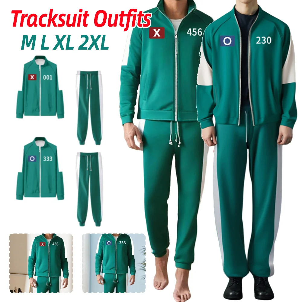 Korean TV Game Cosplay Costume Player Number 456 001 230 333 Uniform Adult Polyester Player Costume Tracksuit Outfits Jumpsuit