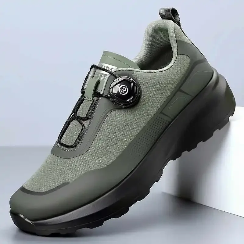 Men's Running Sports Shoes with A Lightweight Comfortable and Versatile Knob Mouth Solid Color Mountaineering Sneakers Camping