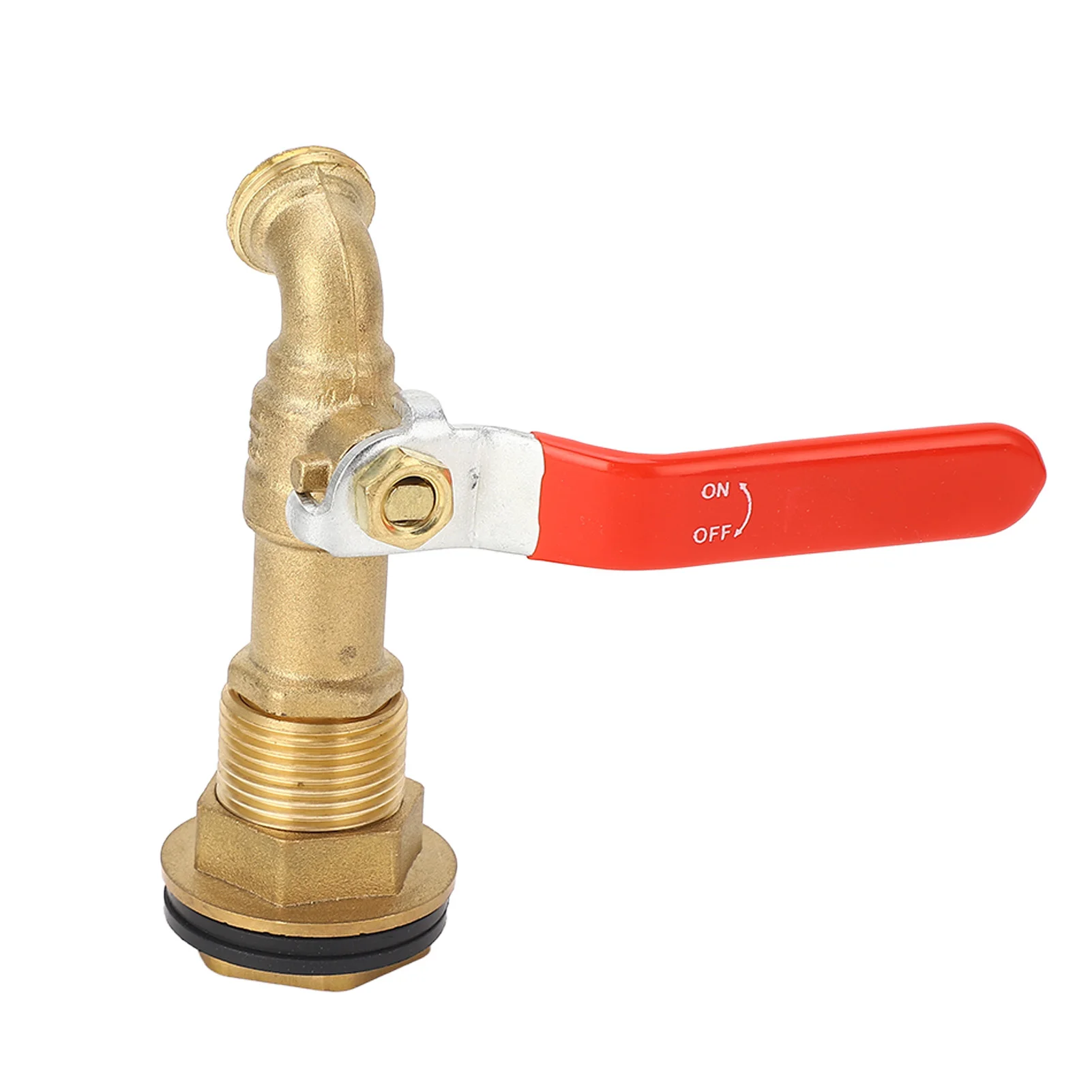 ก๊อกน้ำทองเหลืองขนาด 1/2 นิ้ว แบบลูกปืนแข็งหมุน 1/4 รอบ สำหรับถังน้ำฝน ถังเก็บน้ำ ถังอาบน้ำ อ่างอาบน้ำ สระว่ายน้ำ