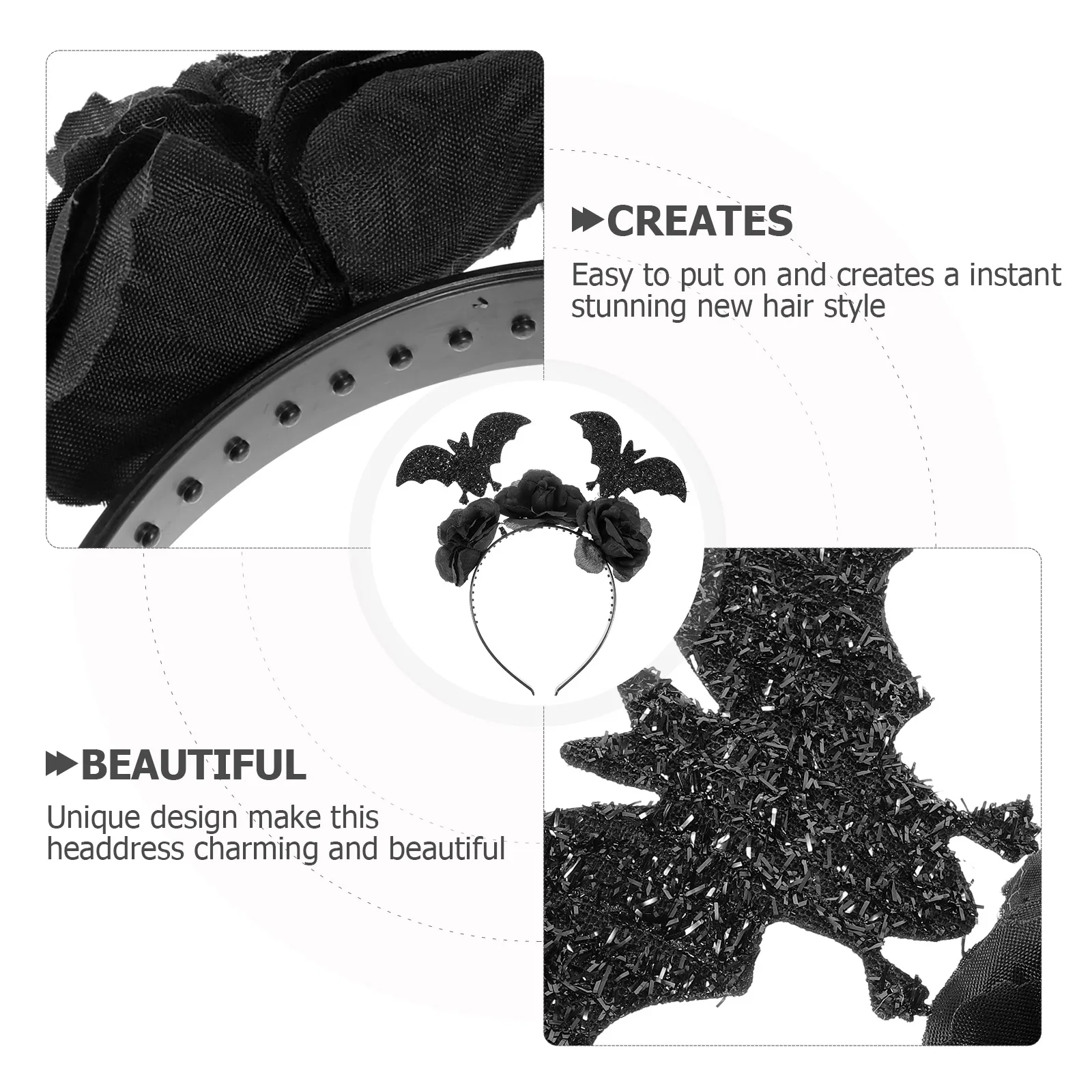 

Black Spider Halloween Headband Unique Design Long-Lasting Hair Hoop for Halloween Party Cosplay Women Accessory