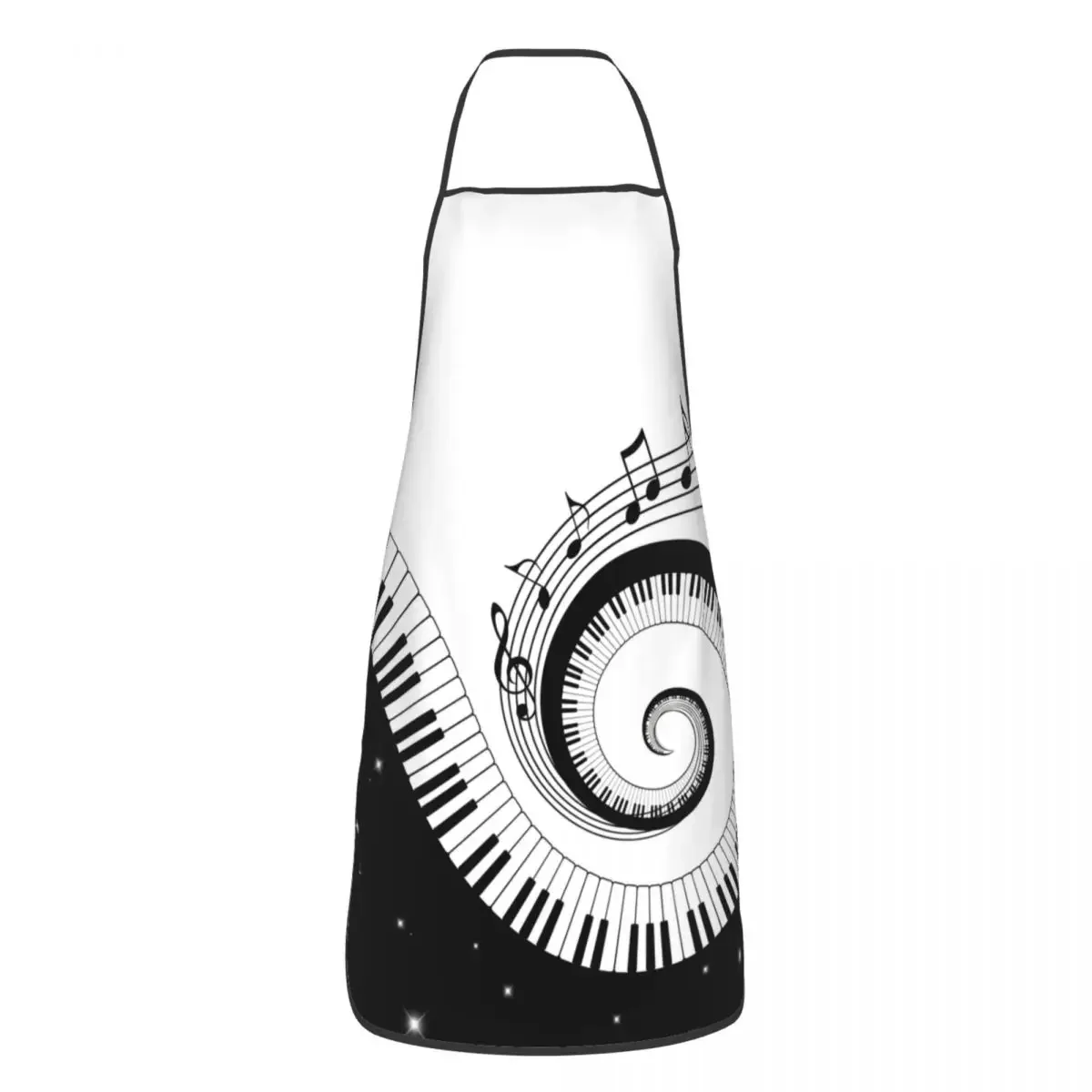 Unisex Piano Keys Spiral Kitchen Chef Cooking Baking Apron Women Men Creative Music Notes Tablier Cuisine for Painting