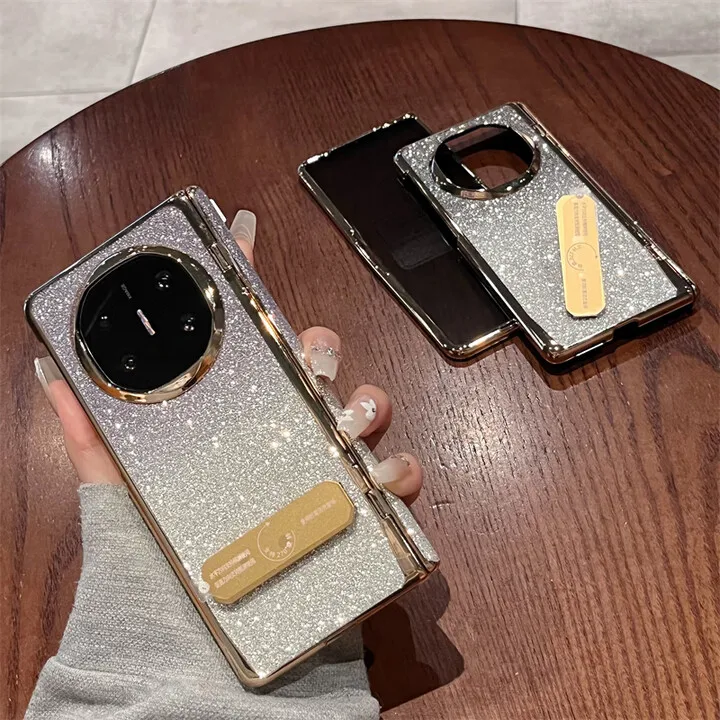

For Huawei Mate X6 Phone Case Folding Screen X5 New Mate X3 Frosted Glitter Gradient Bracket Hinge Shell Film Protective Cover