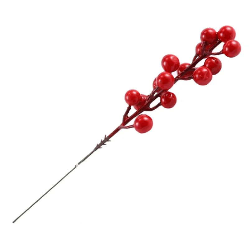 ABPQ-Red Berry Stems,48 Pack 7.9 Inch Artificial Christmas Berries Holly Picks Branch For Christmas Tree,DIY Wreath,Party