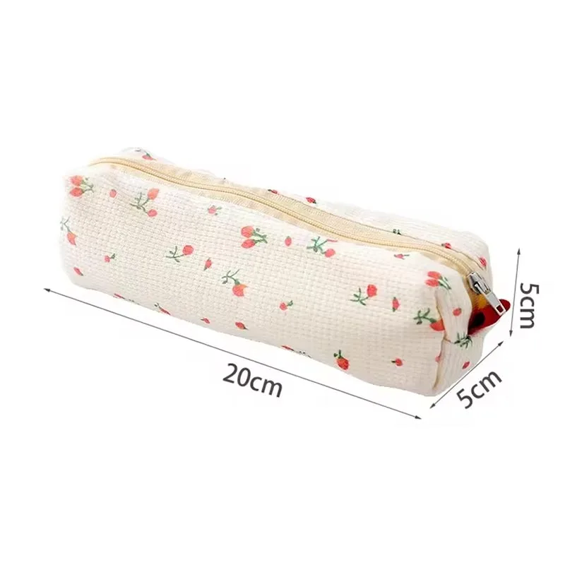 Kawaii Floral Fresh Style Pencil Bag Small Flowers Pencil Cases Cute Simple Pen Bag Storage Bags School Supplies Stationery Gift