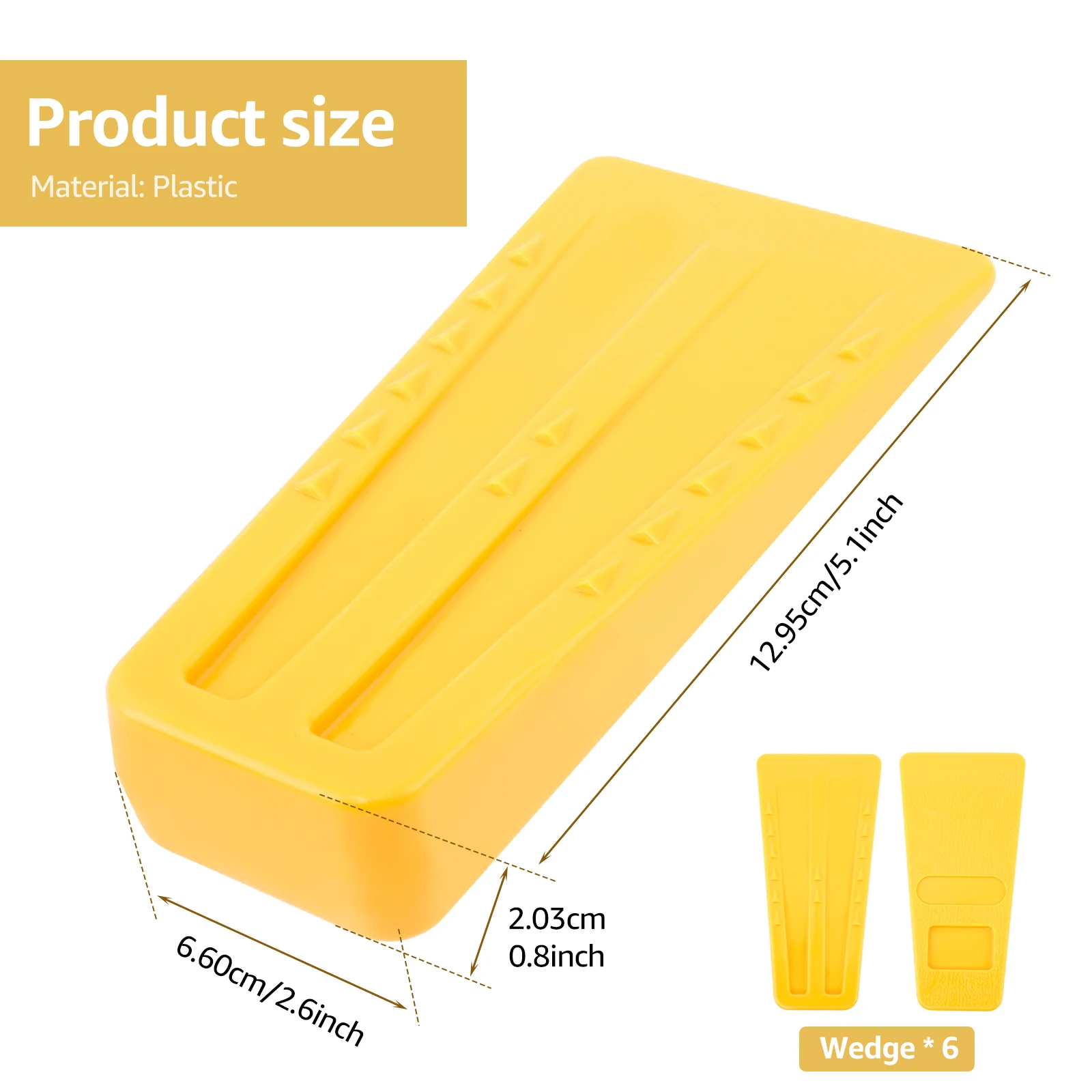 6 قطعة أسافين قطع البلاستيك بالمنشار اكسسوارات أسافين ارتداء مقاومة شجرة سلامة قطع إسفين تسجيل لوازم للأشجار الخشب #6