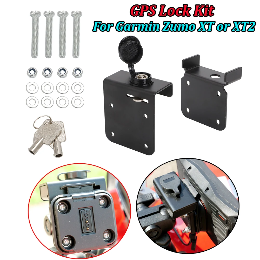 Kit di blocco GPS con supporto in alluminio per Garmin Zumo XT o XT2 Staffa di montaggio con bloccaggio Accessori moto