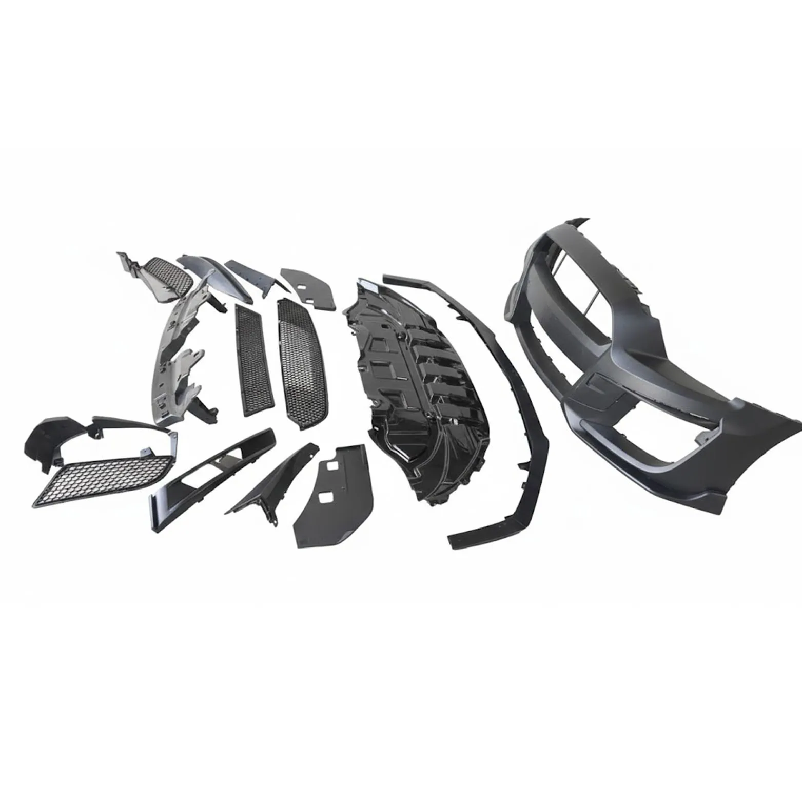 for GT500 Style Front Bumper Kit for Ford Mustang 2011-2014 Conversion Bodykit W/ Upper Lower Grille Lip Splitter Fascia S5