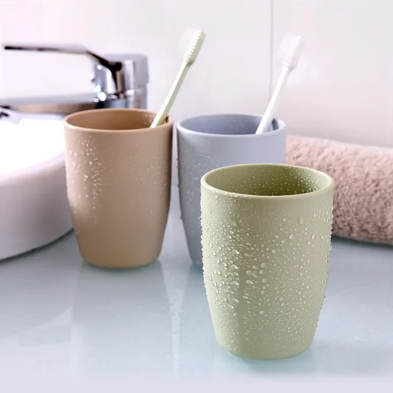 Simple fashion family wash mouth cup plain plastic brushing cup couple toothbrush cup