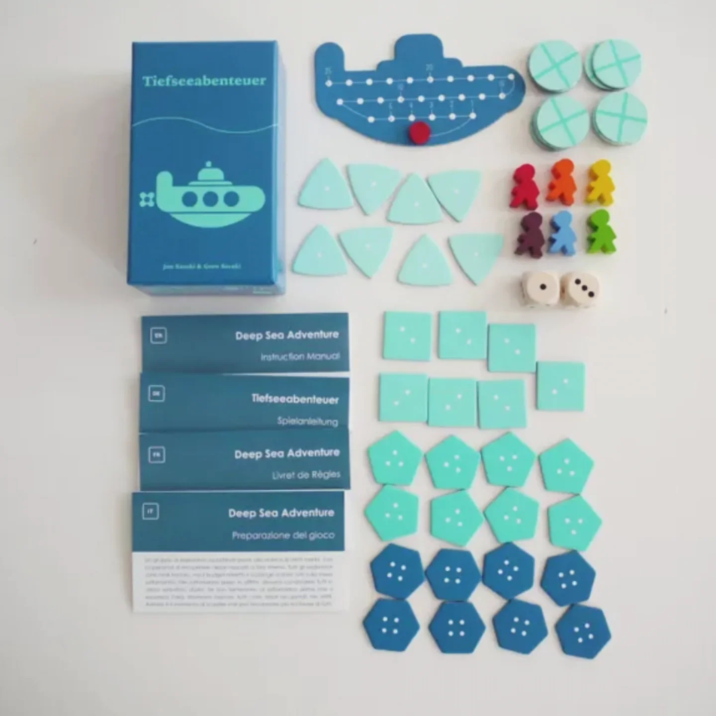 เกมกระดาน'ผจญภัยในทะเลลึก' - เกมไพ่สอดแนมสำหรับผู้เล่น 2-5 คน เกมกลยุทธ์ครอบครัวที่สนุกสนาน