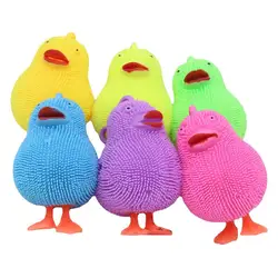 Novelty LED Flashing Cute Chickens Puffer Vent Ball Squeeze Anxiety Relief Reaction Kids Toy Children Adults Gifts