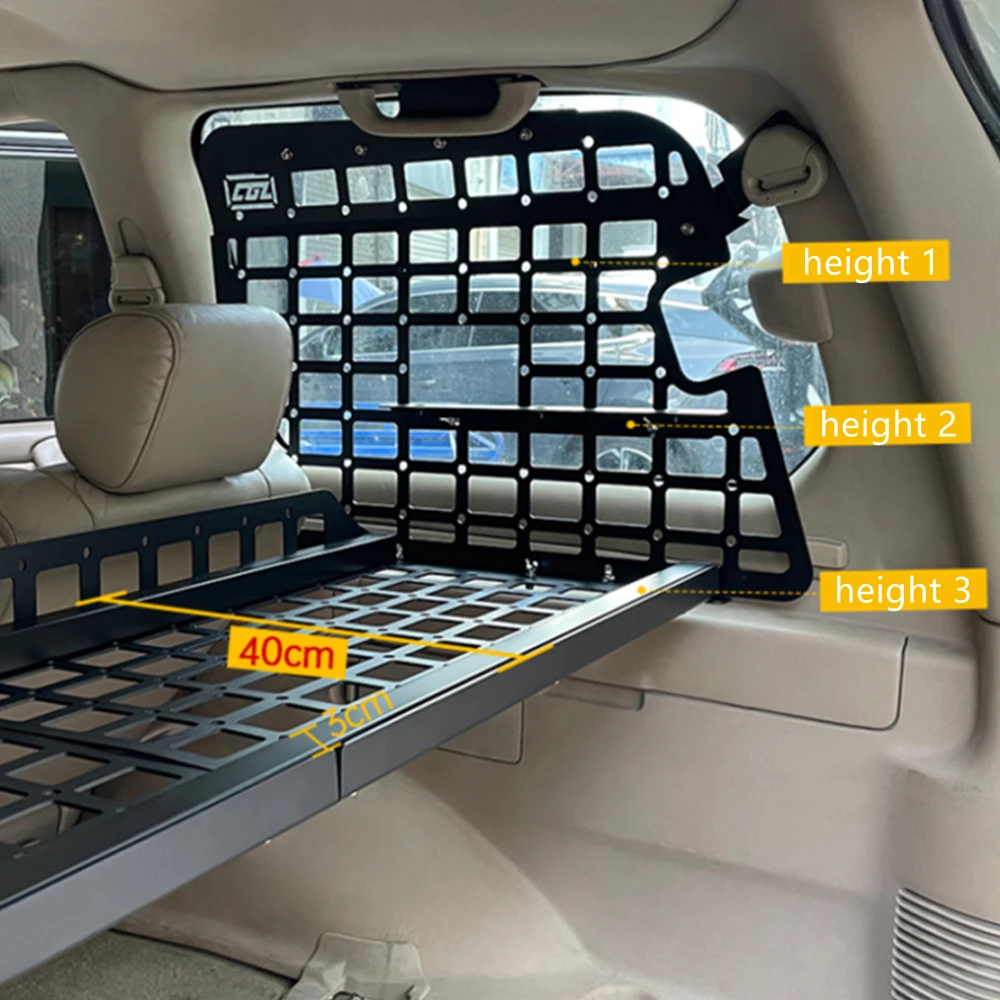 CGZ Molle Panels Rear Trunk Shelf Storage Debris Racks Cargo Organizers for Toyota Land Cruiser J100 / Lexus LX470 1998-2007