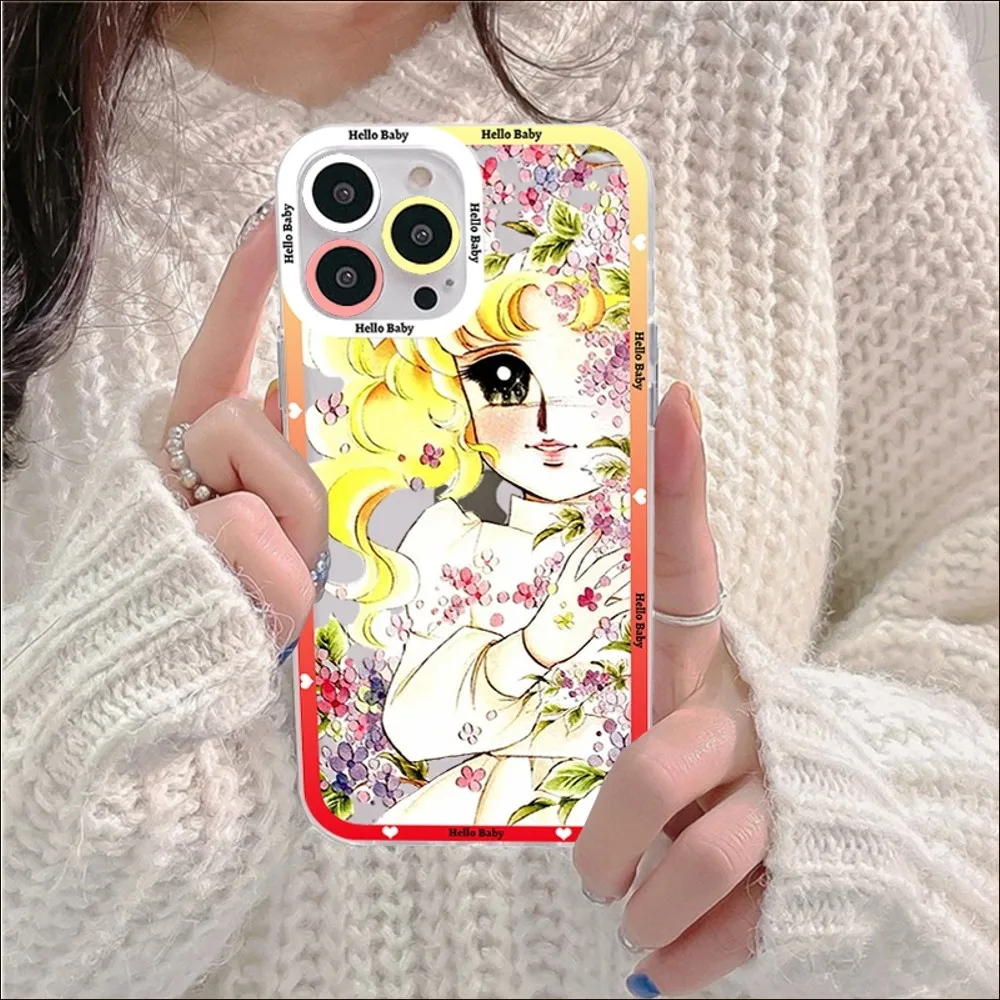 حافظة هاتف أنيمي مانغا كاندي لهواتف آيفون 11 12 13 14 Mini Pro Max XR X XS حافظة شفافة لهاتف 8 7 6 Plus SE 2020